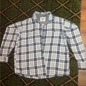 Wrangler Men's Blue Plaid Shirt
